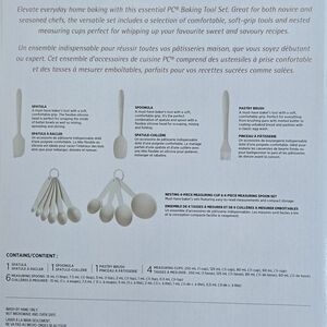 PC Baking Tool Set - Cream Silicone Spatula & Measuring Spoons